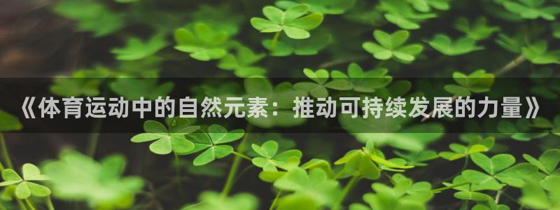 关键词：《体育运动中的自然元素：推动可持续发展的力量》